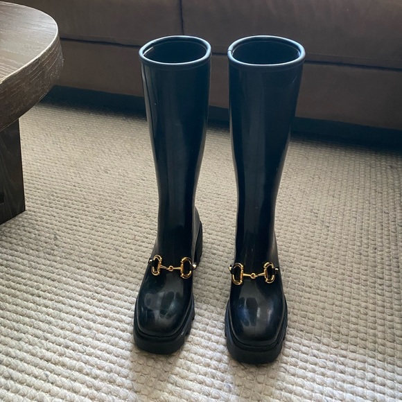 Gucci Horsebit Tall Rubber Rain Boot - Picture 5 of 10